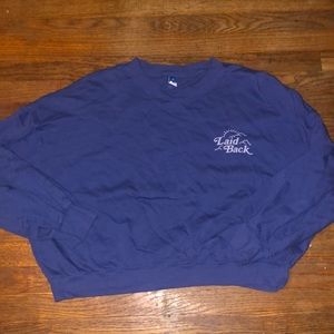 NWOT Old navy cropped crewneck “Laid Back” on front “ Easy Going” on back